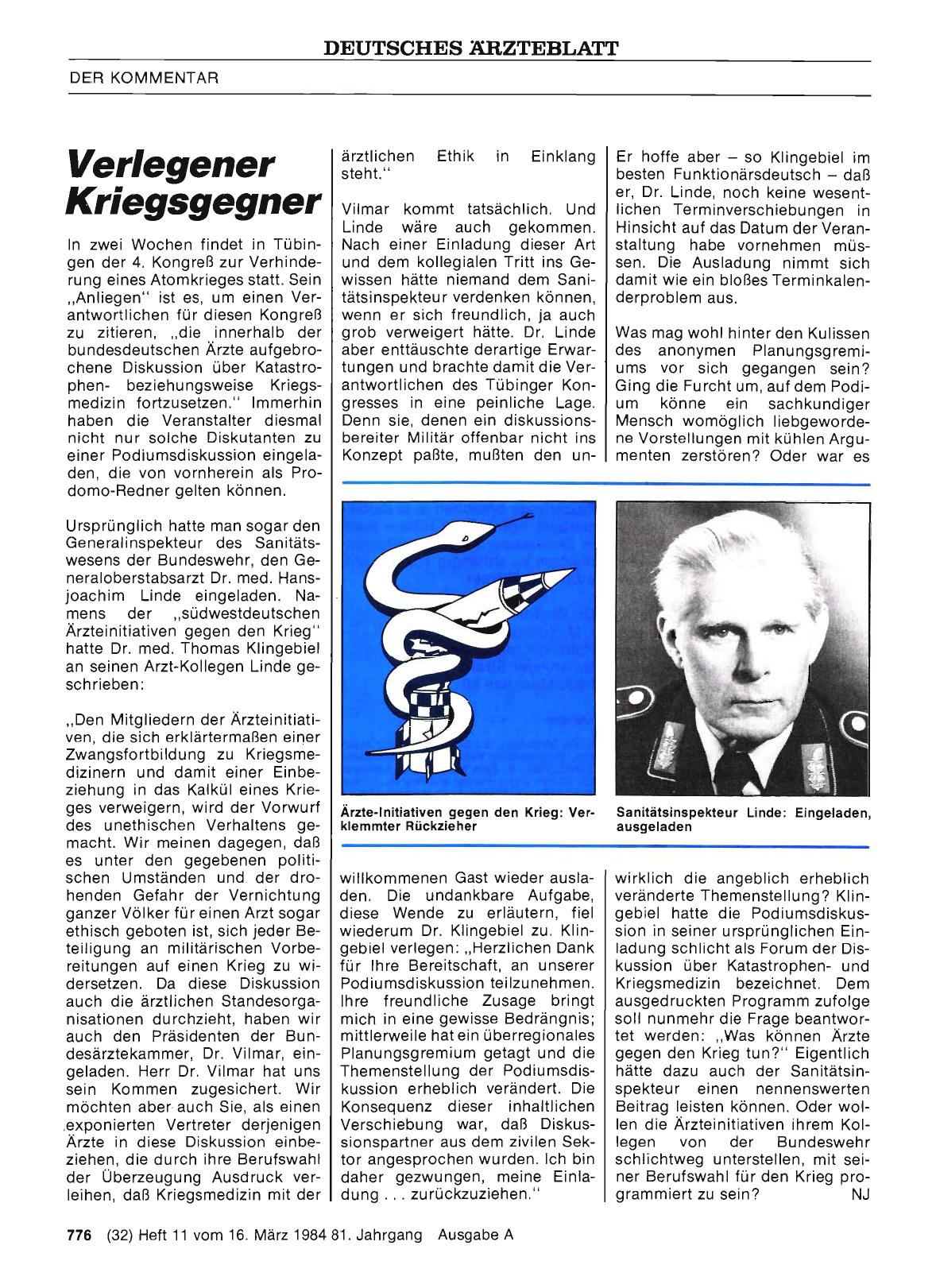 Vorschauseite 1: Verlegener Kriegsgegner