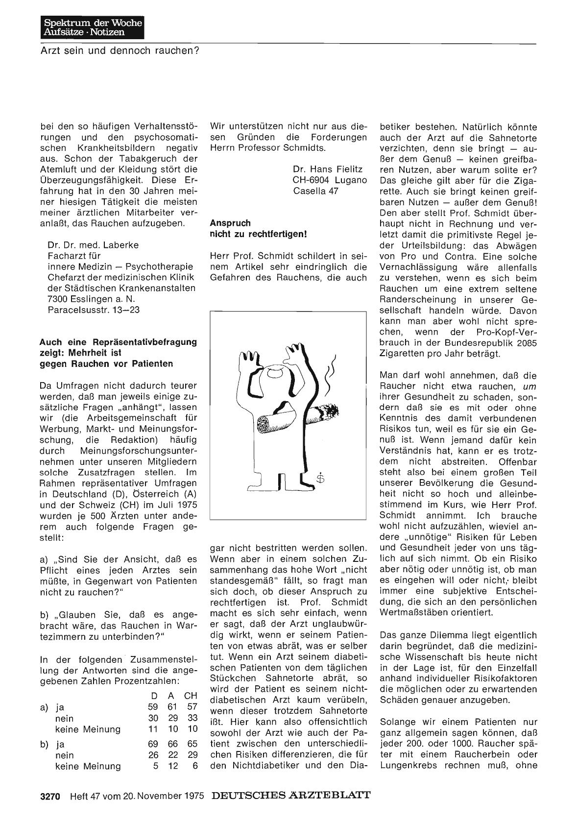 Vorschauseite 1: Arzt sein und dennoch rauchen? : Anspruch nicht zu rechtfertigen!