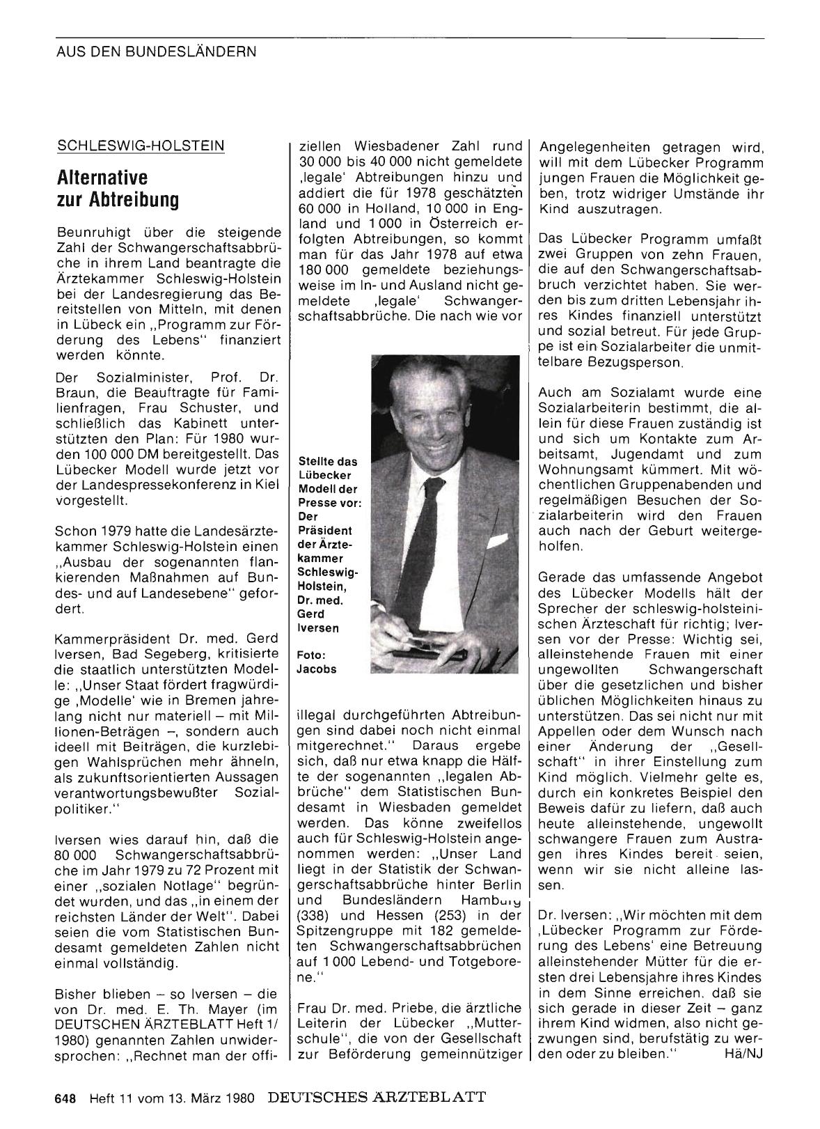 Vorschauseite 1: Schleswig-Holstein: Alternative zur Abtreibung