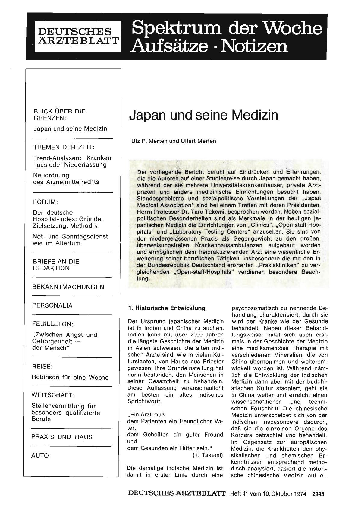 Vorschauseite 1: Japan und seine Medizin