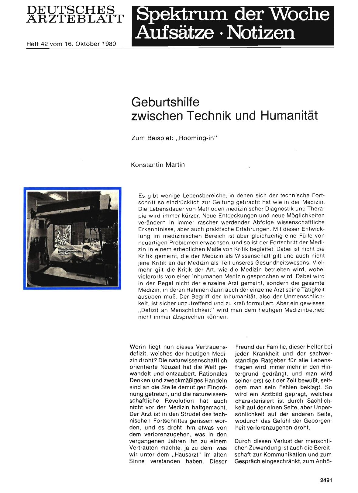 Vorschauseite 1: Geburtshilfe zwischen Technik und Humanität: Zum Beispiel: „Rooming-in“