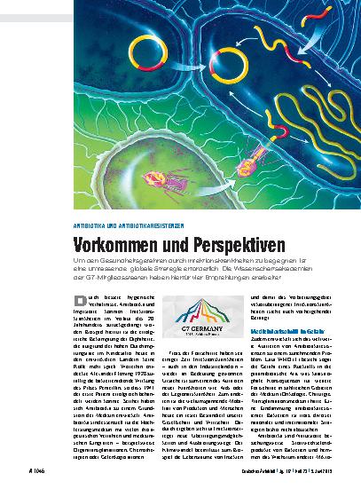 Vorschauseite 1: Antibiotika und Antibiotikaresistenzen: Vorkommen und Perspektiven