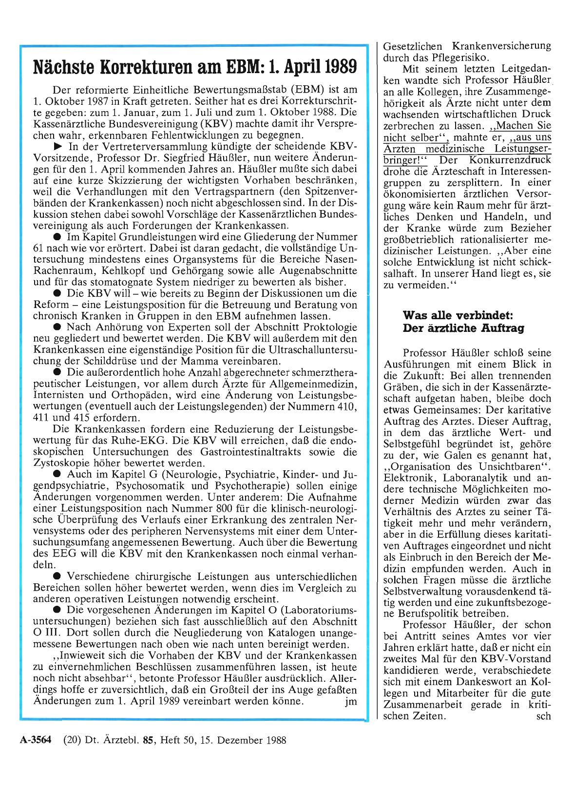 Vorschauseite 1: Nächste Korrekturen am EBM: 1. Apri11989