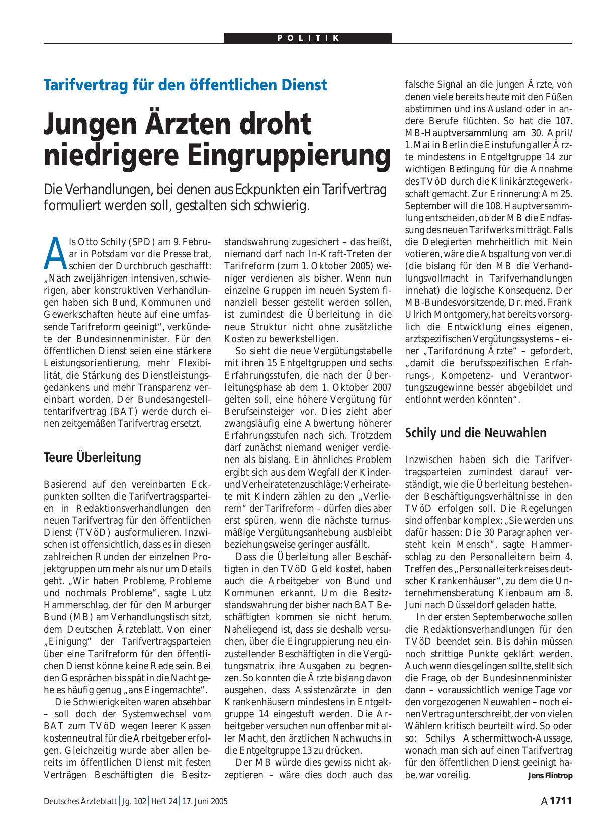 Vorschauseite 1: Tarifvertrag für den öffentlichen Dienst: Jungen Ärzten droht niedrigere Eingruppierung