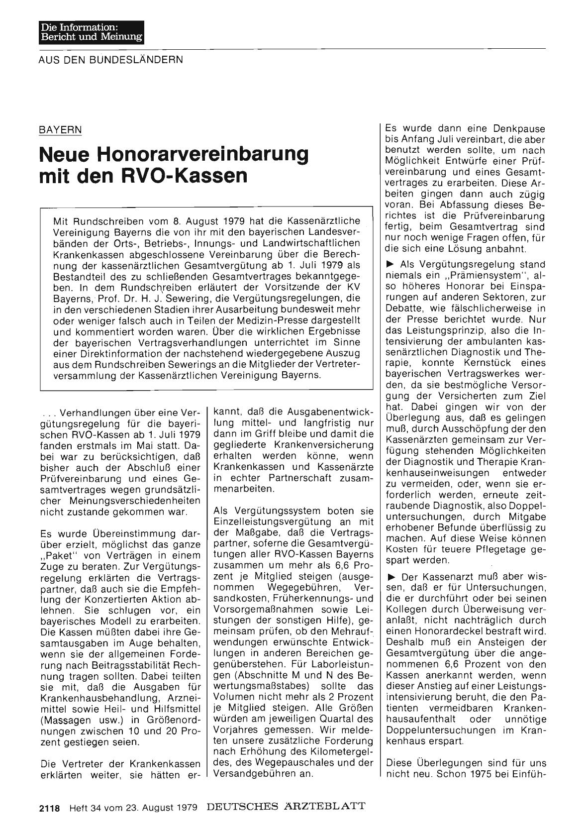 Vorschauseite 1: Bayern: Neue Honorarvereinbarung mit den RVO-Kassen