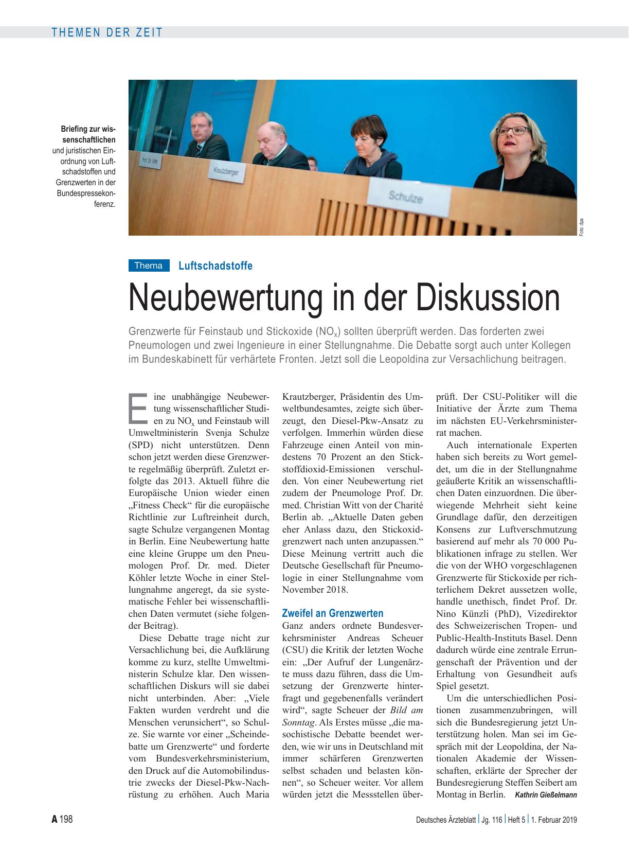 Vorschauseite 1: Luftschadstoffe: Neubewertung in der Diskussion