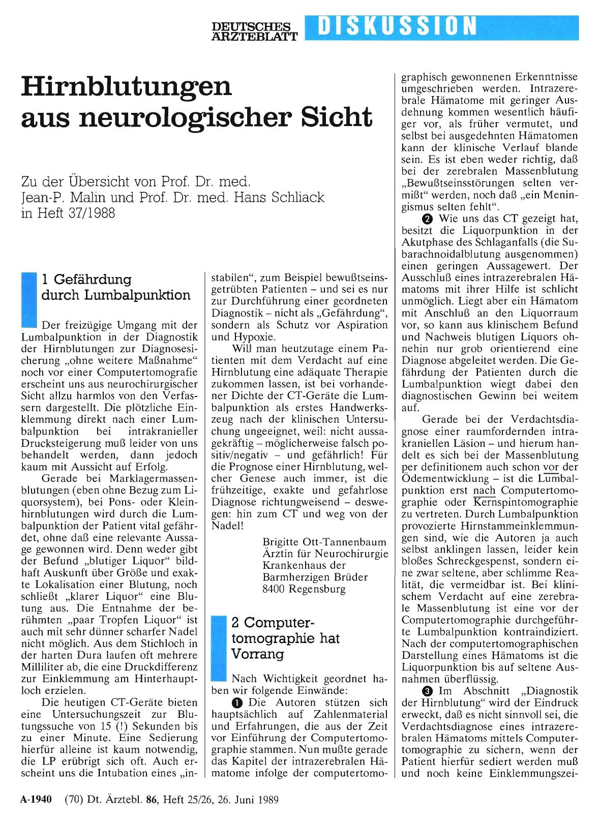 Vorschauseite 1: Hirnblutungen aus neurologischer Sicht: Computertomographie hat Vorrang