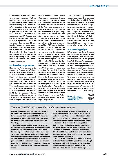 Vorschauseite 5: Antigentests auf SARS-CoV-2: Was die Aussagekraft bestimmt