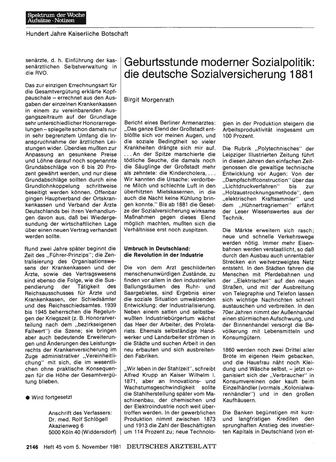 Vorschauseite 1: Geburtsstunde moderner Sozialpolitik: die deutsche Sozialversicherung 1881