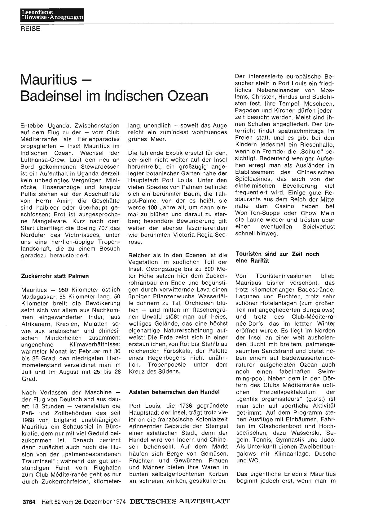 Vorschauseite 1: Mauritius — Badeinsel im Indischen Ozean