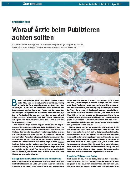 Vorschauseite 1: Urheberrecht: Worauf Ärzte beim Publizieren achten sollten
