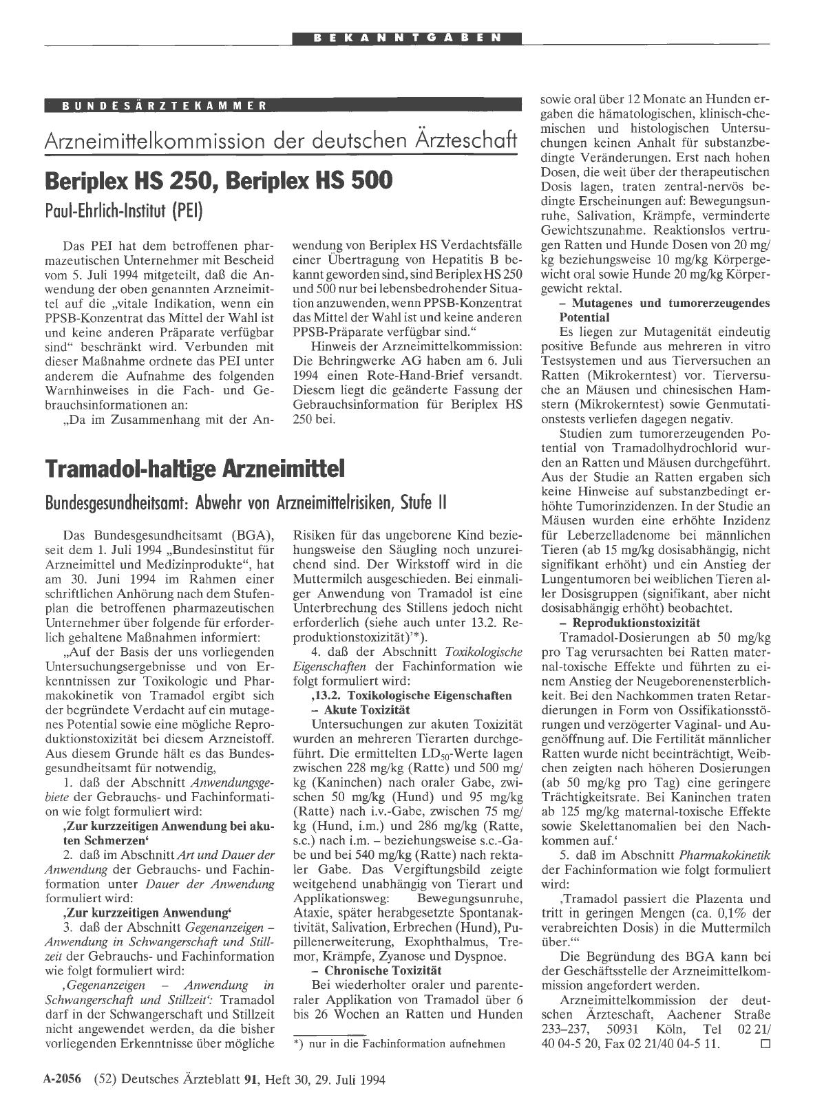 Vorschauseite 1: Beriplex HS 250, Beriplex HS 500