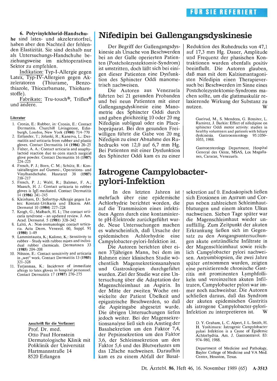 Vorschauseite 1: Iatrogene Campylobacter-pylori-Infektion