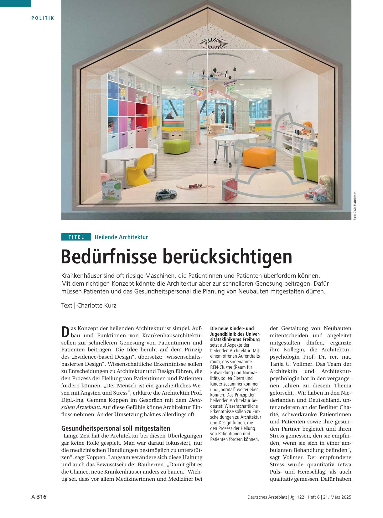 Vorschauseite 1: Heilende Architektur: Bedürfnisse berücksichtigen