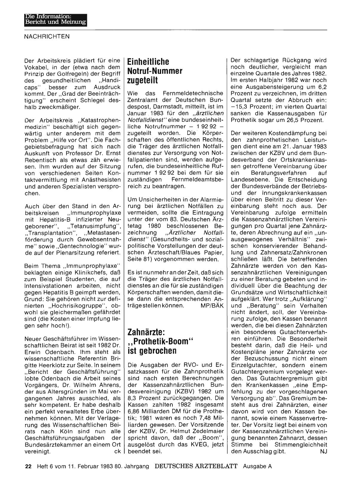 Vorschauseite 1: Einheitliche Notruf-Nummer zugeteilt