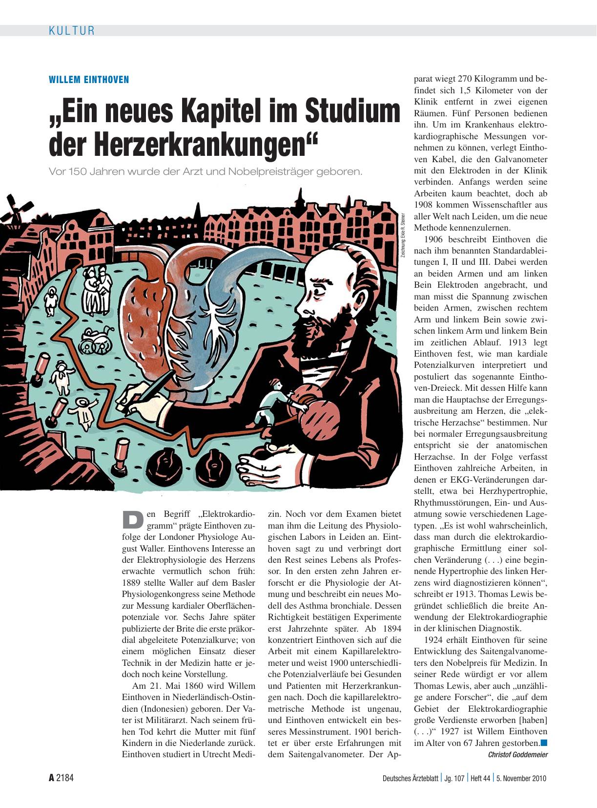 Vorschauseite 1: Willem Einthoven: „Ein neues Kapitel im Studium der Herzerkrankungen“