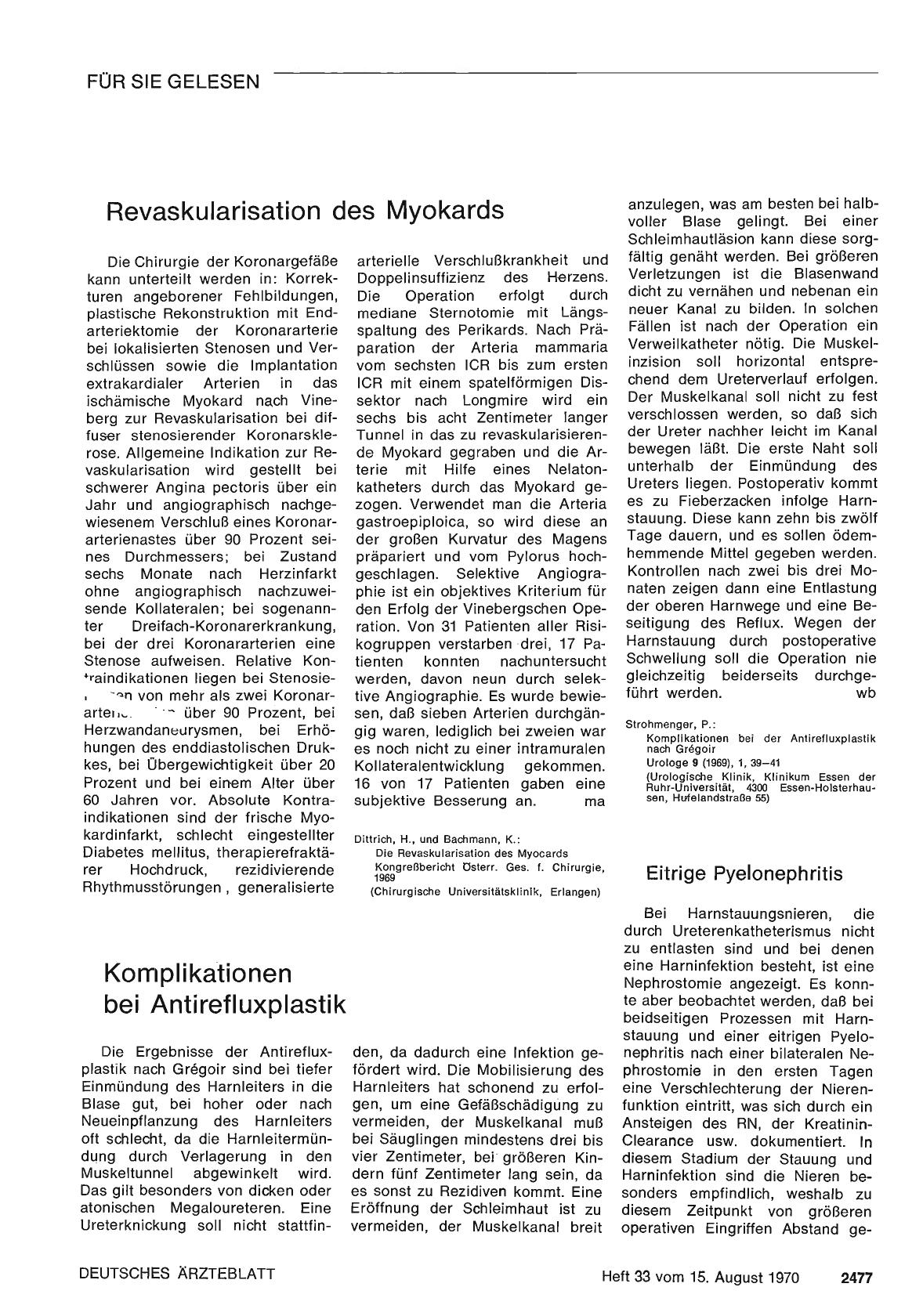 Vorschauseite 1: Komplikationen bei Antirefluxplastik
