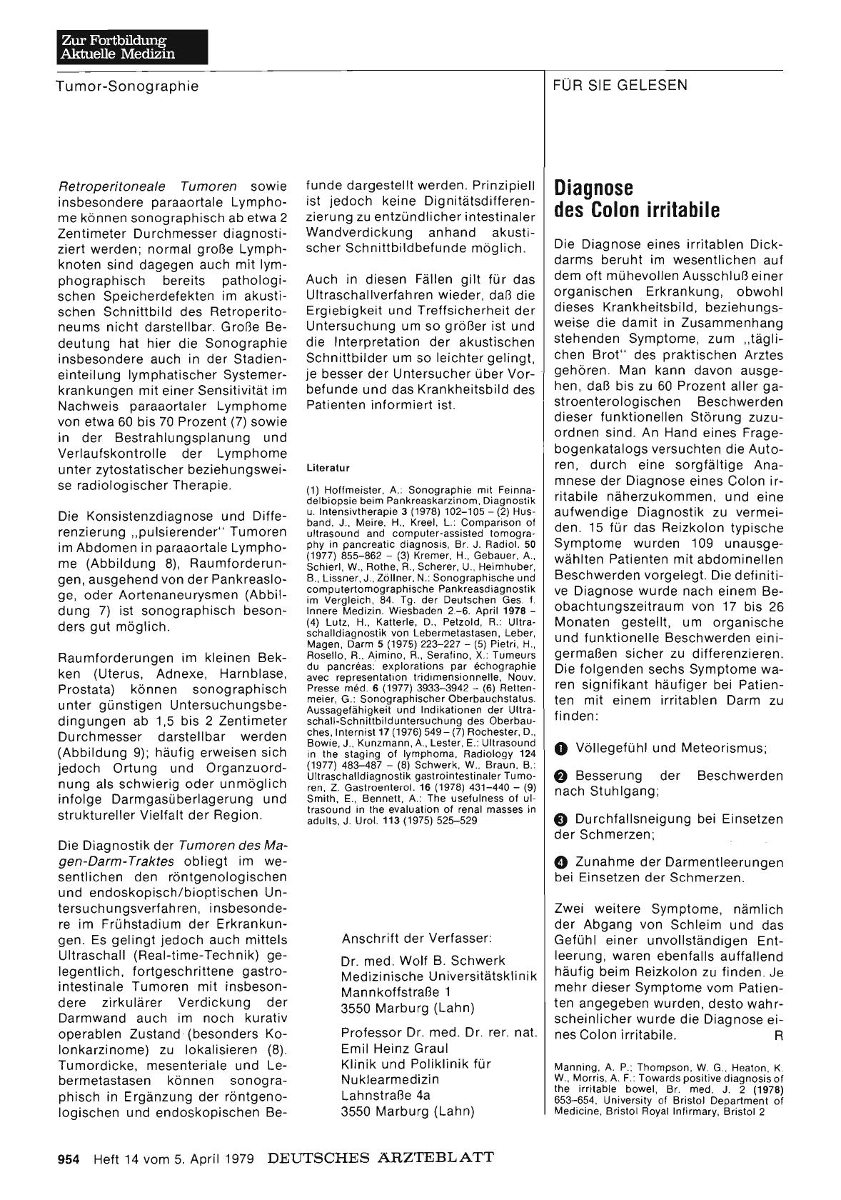 Vorschauseite 1: Diagnose des Colon irritabile