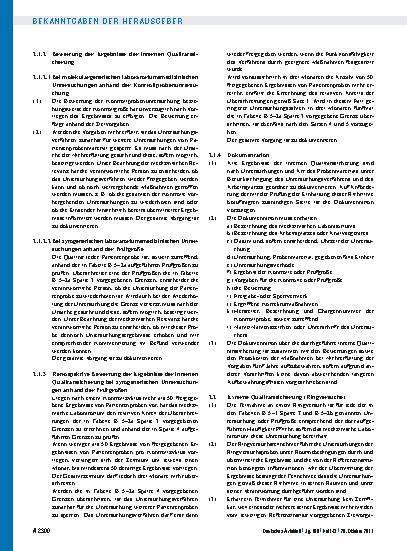 Vorschauseite 3: „Richtlinie der Bundesärztekammer zur Qualitätssicherung laboratoriumsmedizinischer Untersuchungen“