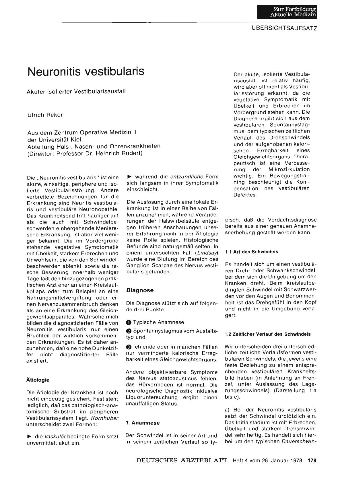 Vorschauseite 1: Neuronitis vestibularis