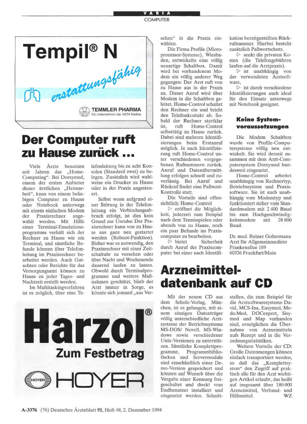 Vorschauseite 1: Arzneimitteldatenbank auf CD