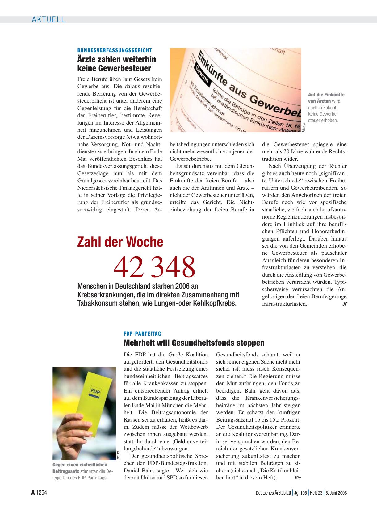 Vorschauseite 1: FDP-Parteitag: Mehrheit will Gesundheitsfonds stoppen
