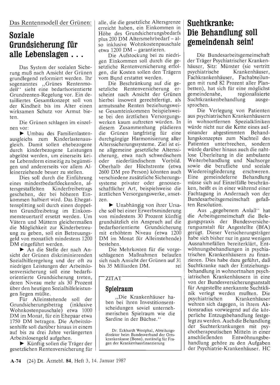 Vorschauseite 1: Suchtkranke: Die Behandlung soll gemeindenah sein!