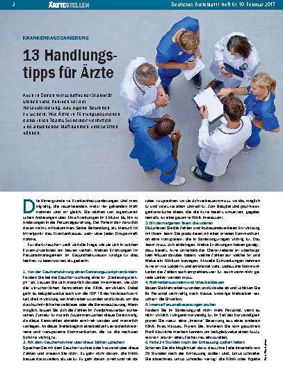 Vorschauseite 1: Krankenhaussanierung: 13 Handlungstipps für Ärzte