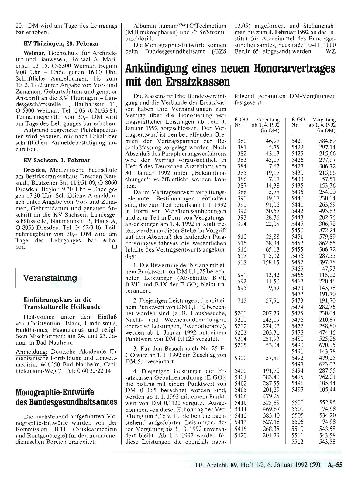 Vorschauseite 1: Monographie-Entwürfe des Bundesgesundheitsamtes