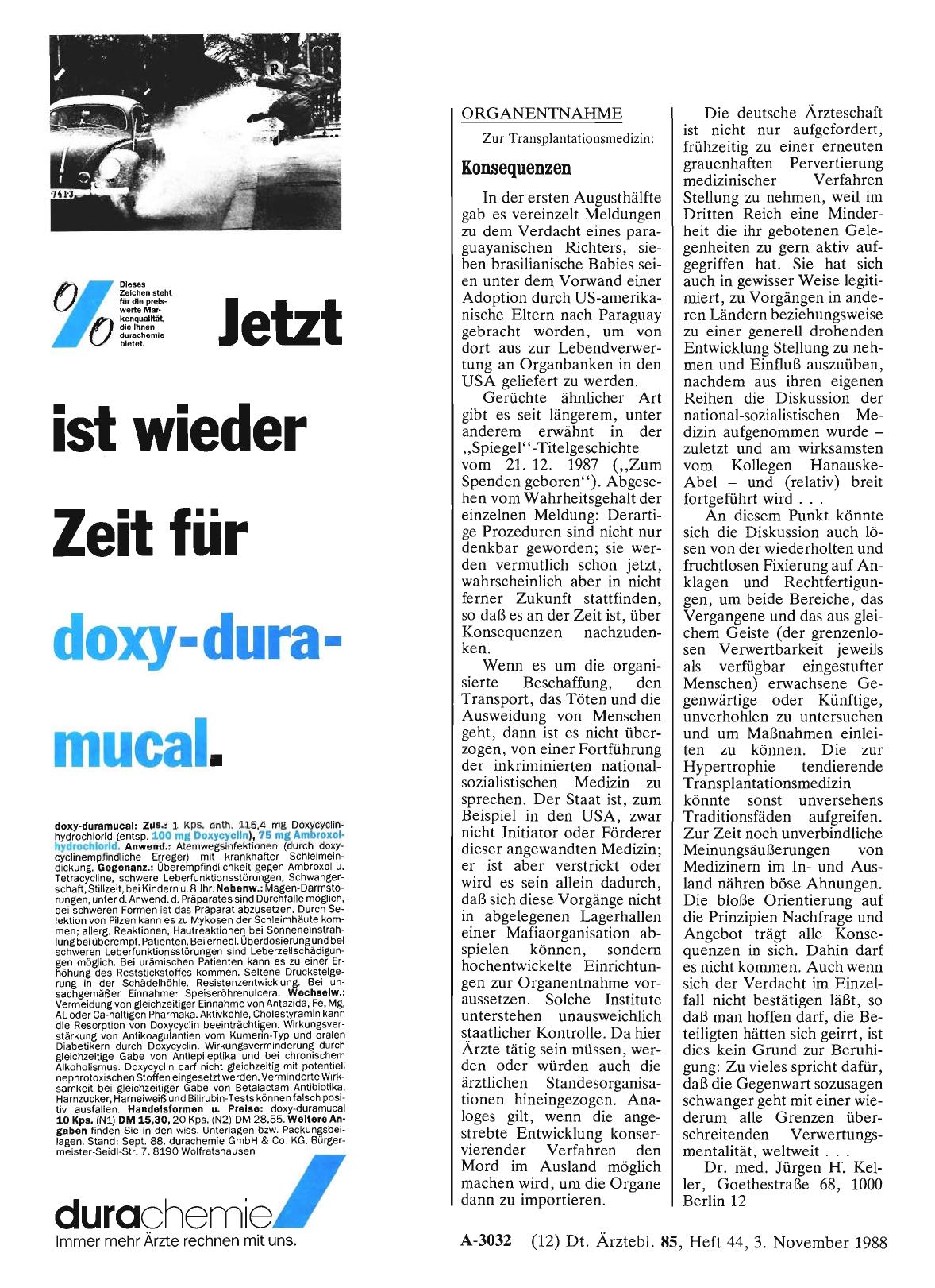 Vorschauseite 1: ORGANENTNAHME: Konsequenzen