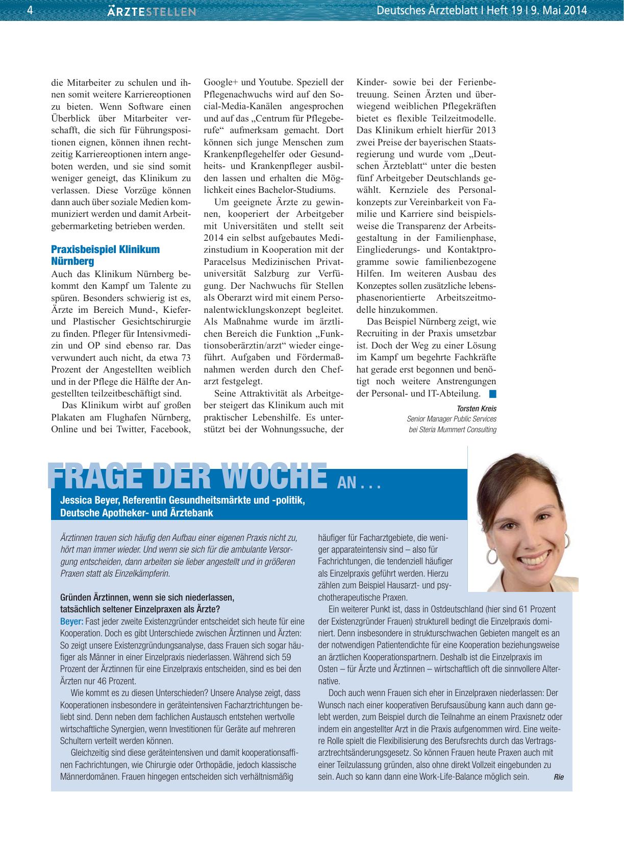 Vorschauseite 1: Frage der Woche an. .. Jessica Beyer, Referentin Gesundheitsmärkte und -politik, Deutsche Apothekerund Ärztebank