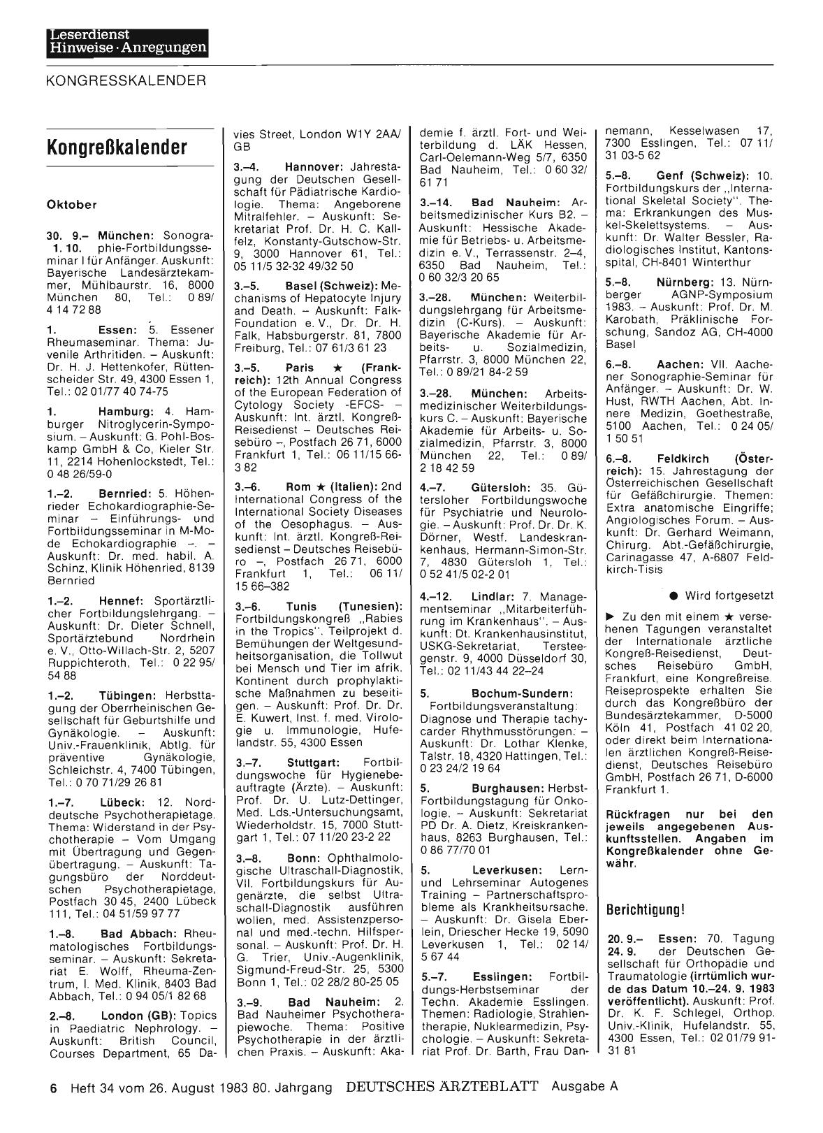 Vorschauseite 1: Kongreßkalender