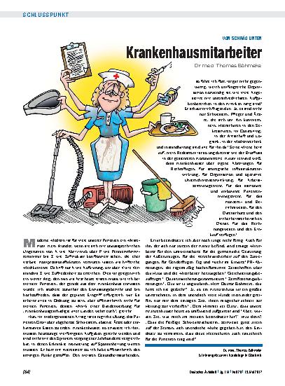 Vorschauseite 1: Von schräg unten: Krankenhausmitarbeiter