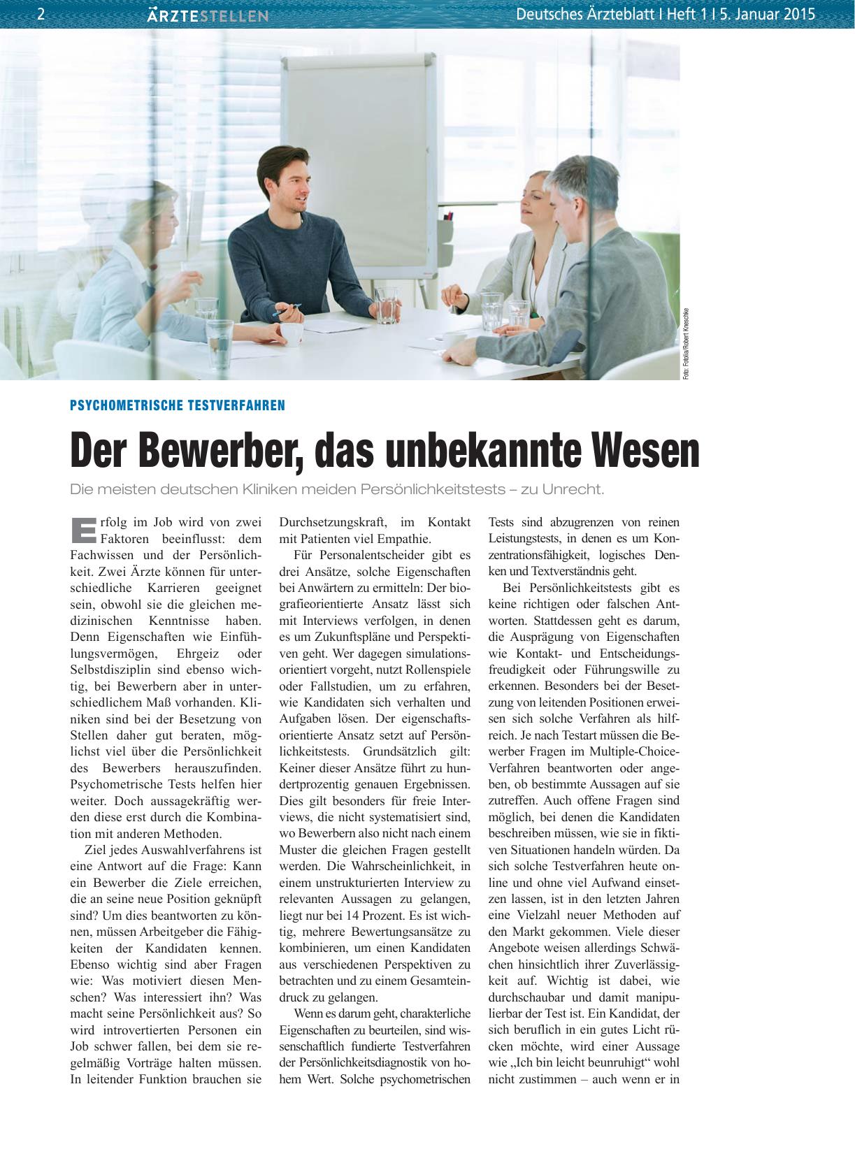Vorschauseite 1: Psychometrische Testverfahren: Der Bewerber, das unbekannte Wesen