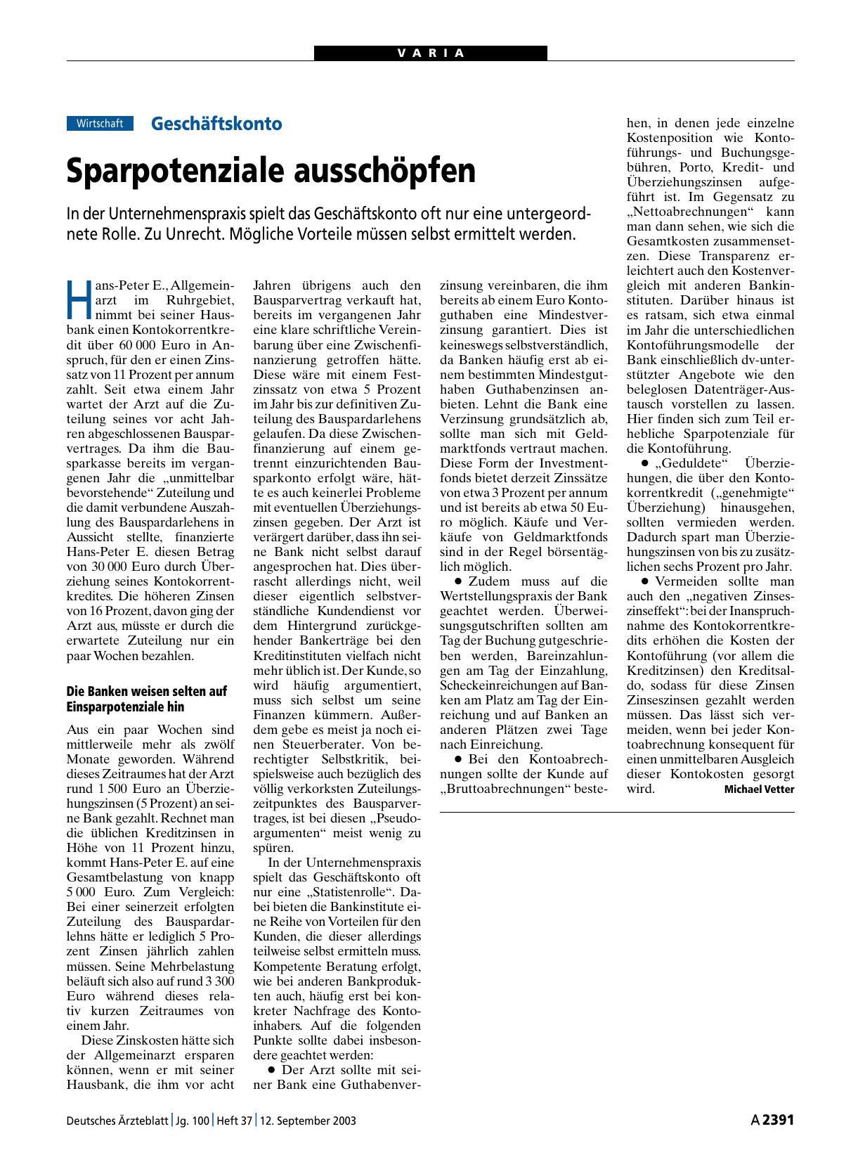 Vorschauseite 1: Geschäftskonto: Sparpotenziale ausschöpfen
