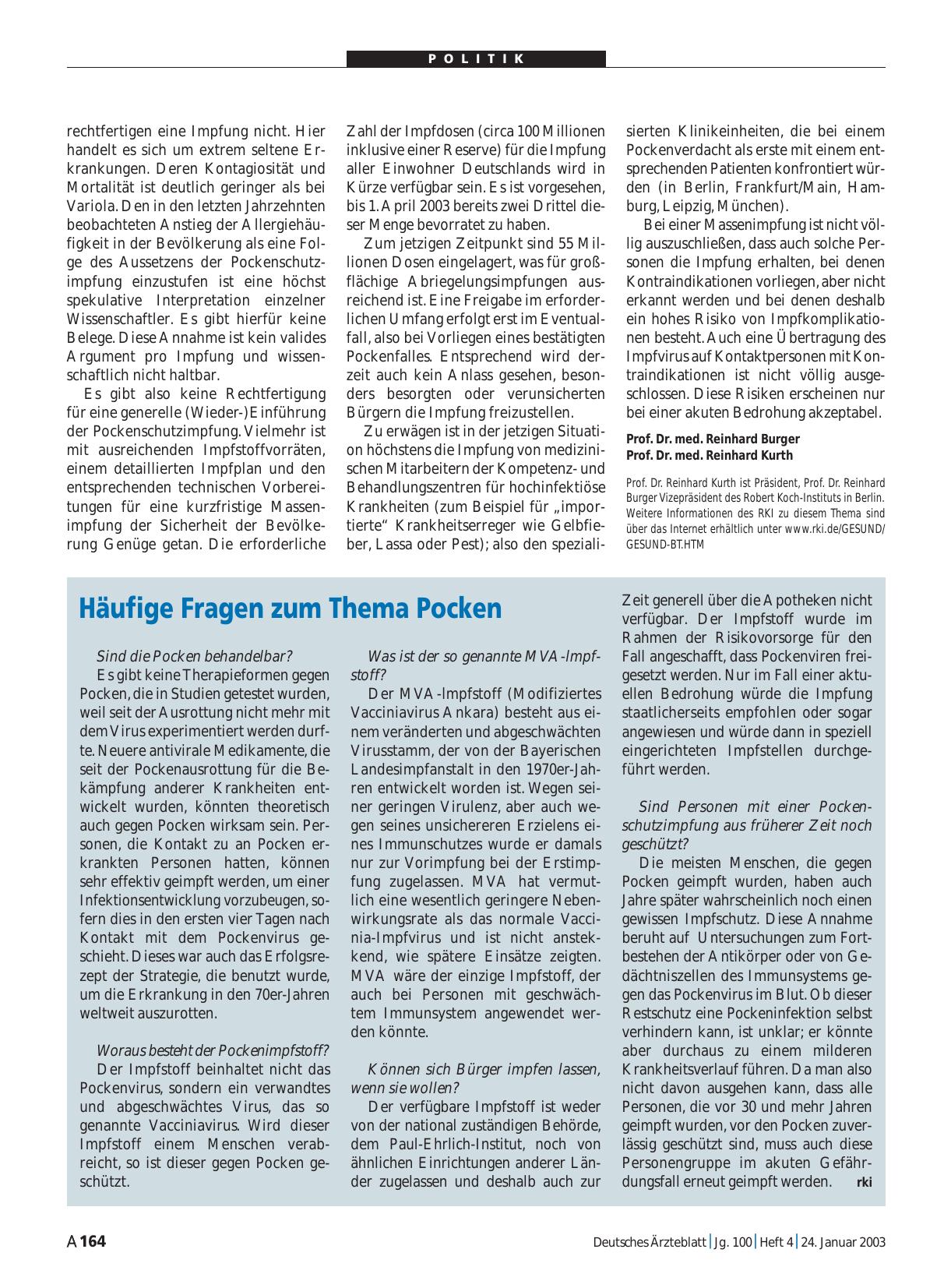 Vorschauseite 1: Häufige Fragen zum Thema Pocken