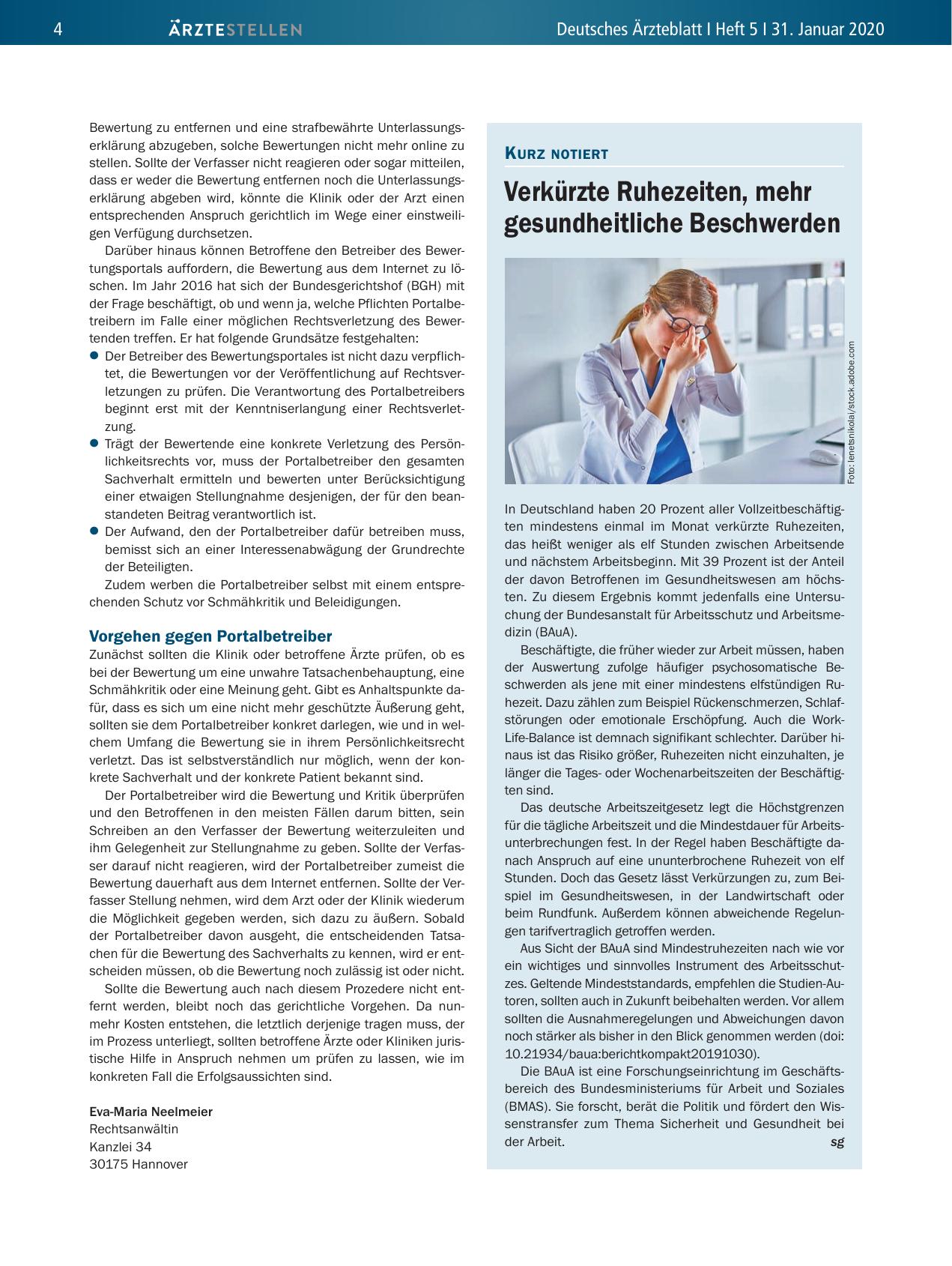 Vorschauseite 1: Verkürzte Ruhezeiten, mehr gesundheitliche Beschwerden