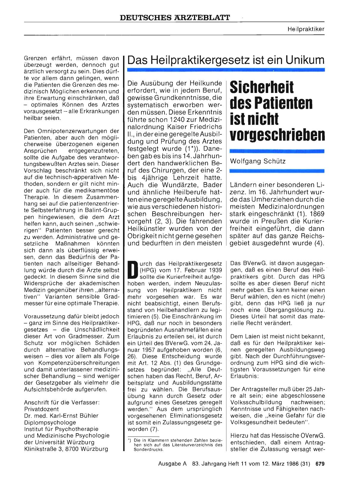 Vorschauseite 1: Das Heilpraktikergesetz ist ein Unikum: Sicherheit des Patienten ist nicht vorgeschrieben