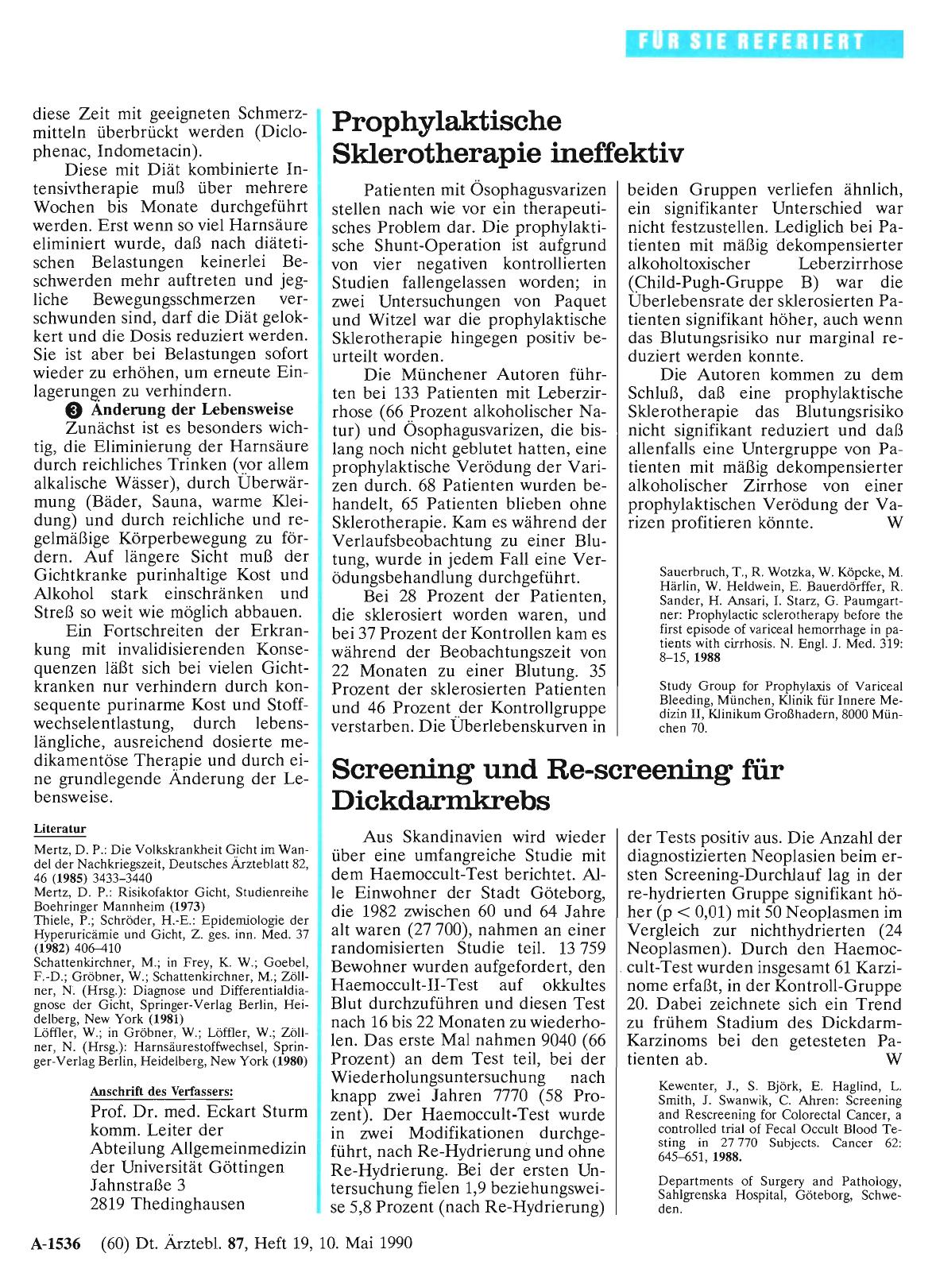 Vorschauseite 1: Screening und Re-screening für Dickdarmkrebs