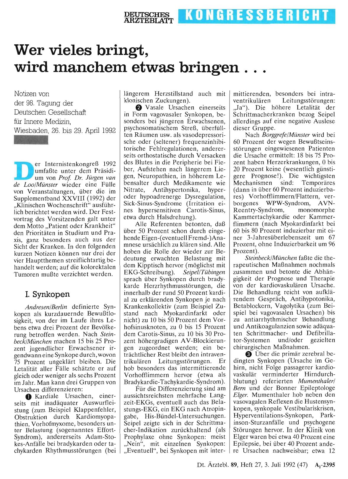 Vorschauseite 1: Wer vieles bringt, wird manchem etwas bringen. ..