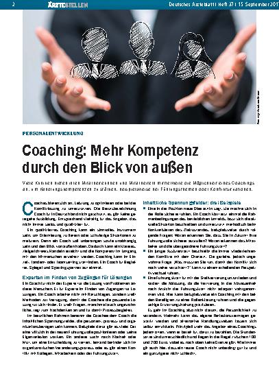 Vorschauseite 1: Personalentwicklung: Coaching – Mehr Kompetenz durch den Blick von außen