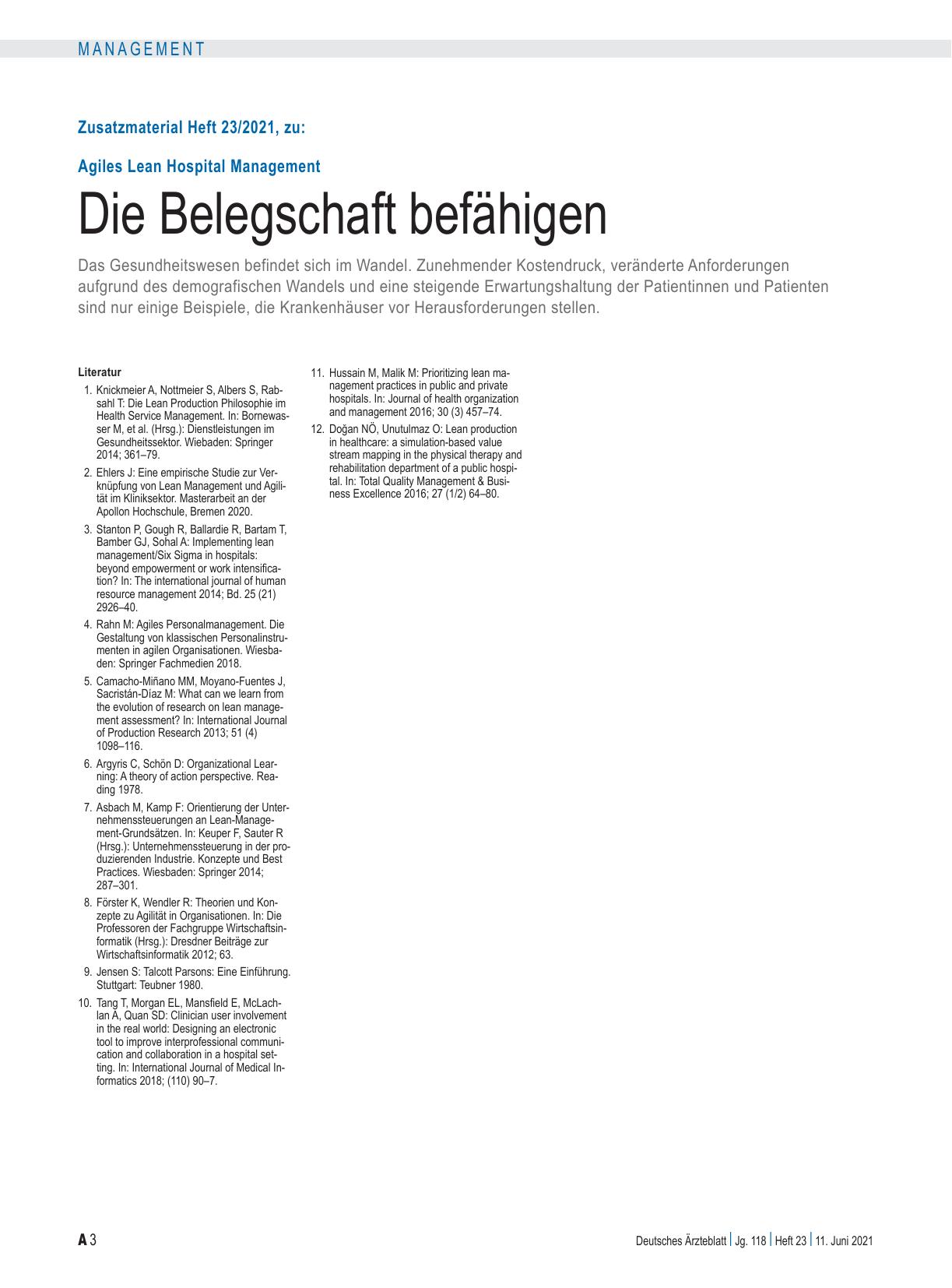Vorschauseite 3: Agiles Lean Hospital Management: Die Belegschaft befähigen