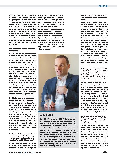 Vorschauseite 2: Interview mit Jens Spahn (CDU), Bundesgesundheitsminister: Im Zweifel ist das Ministerium am Zug