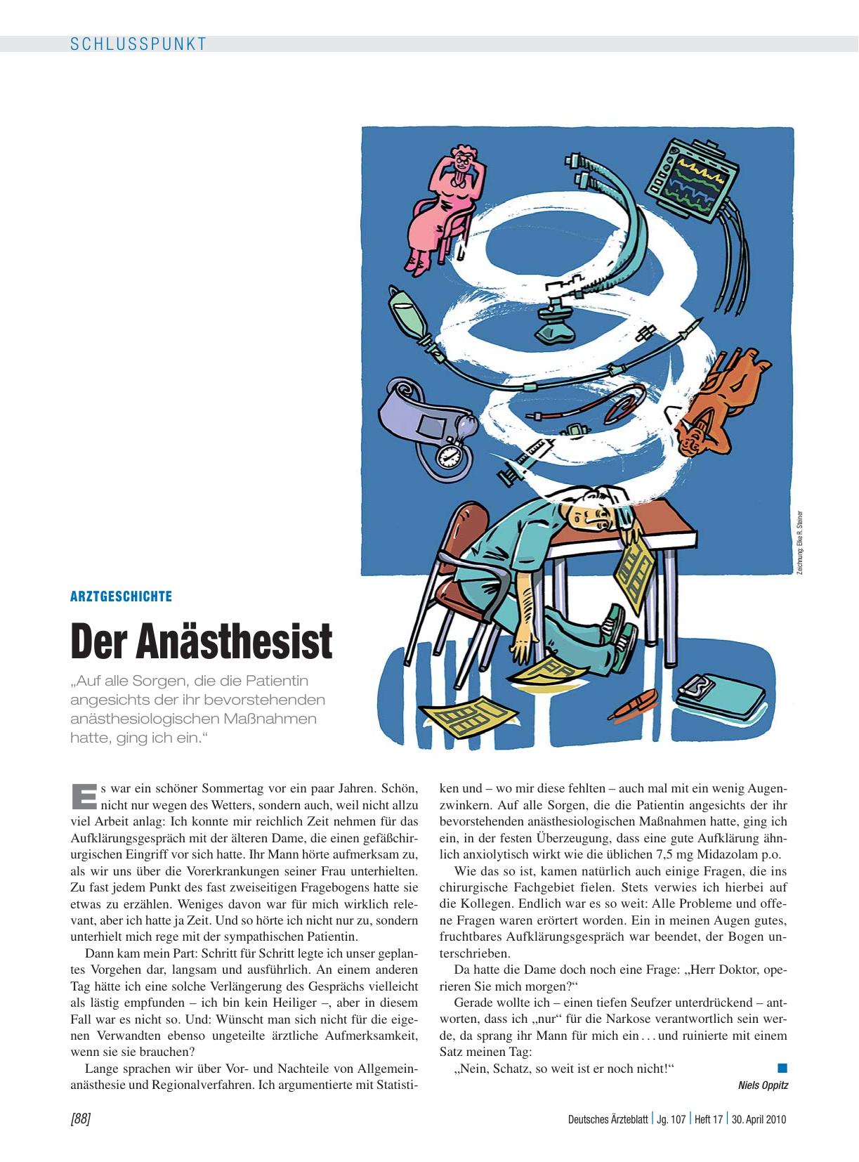 Vorschauseite 1: Arztgeschichte: Der Anästhesist