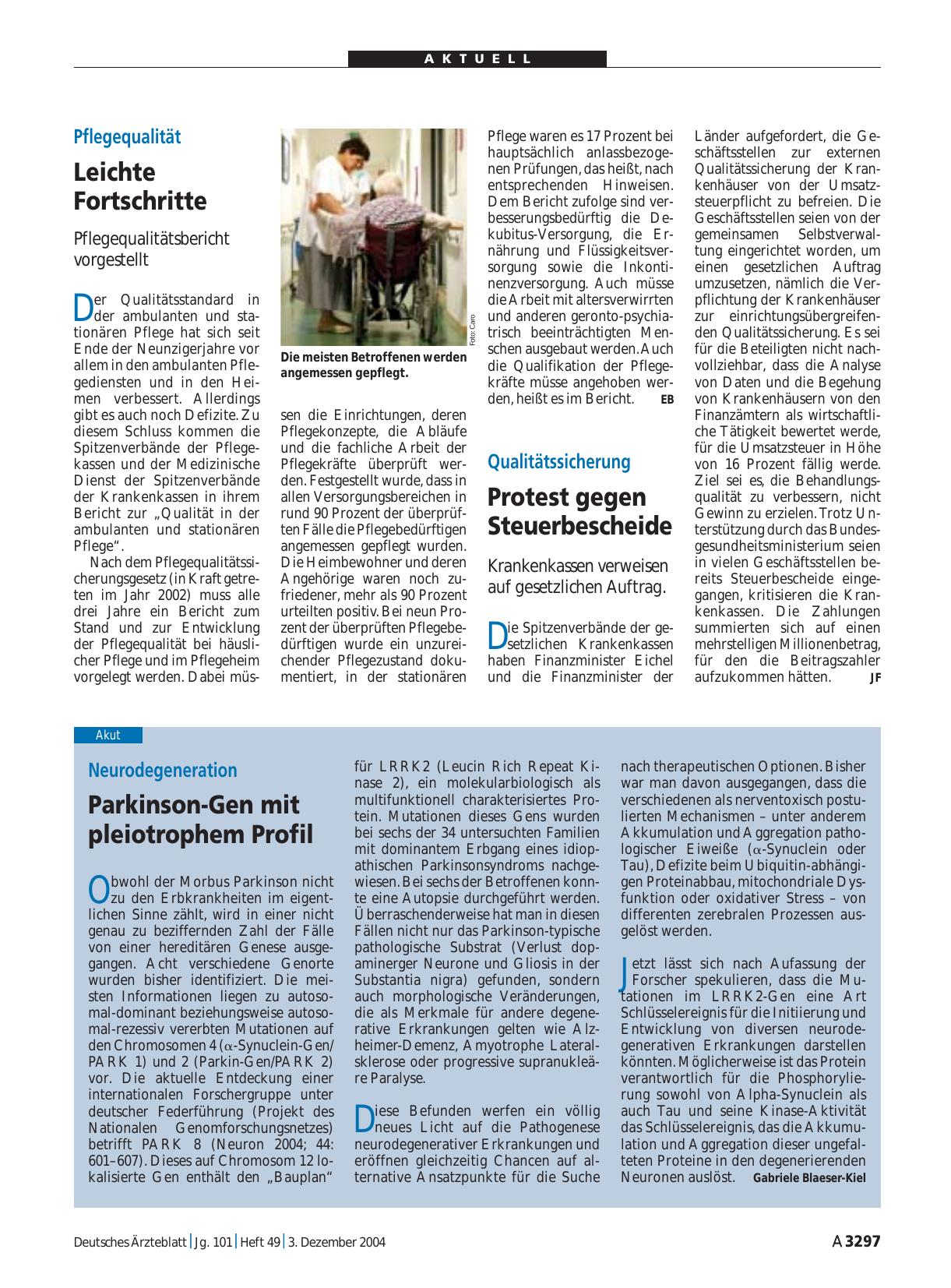 Vorschauseite 1: Neurodegeneration: Parkinson-Gen mit pleiotrophem Profil