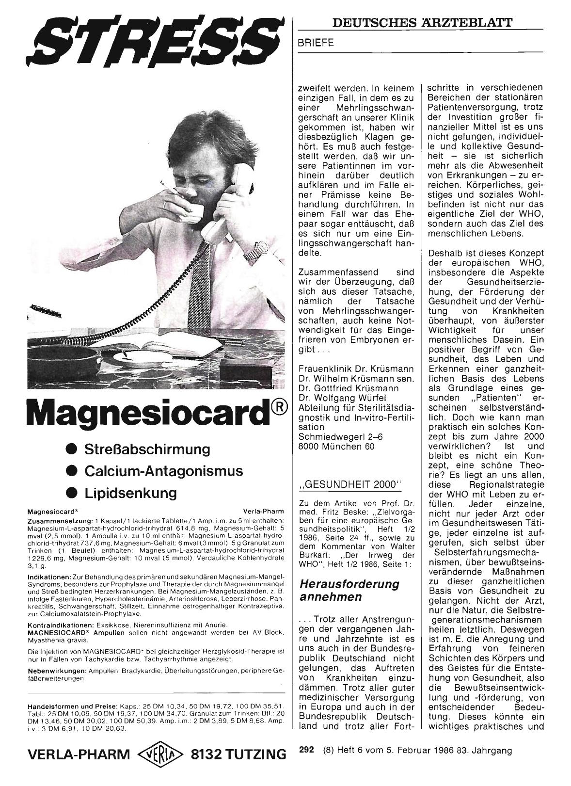 Vorschauseite 1: „GESUNDHEIT 2000“: Herausforderung annehmen