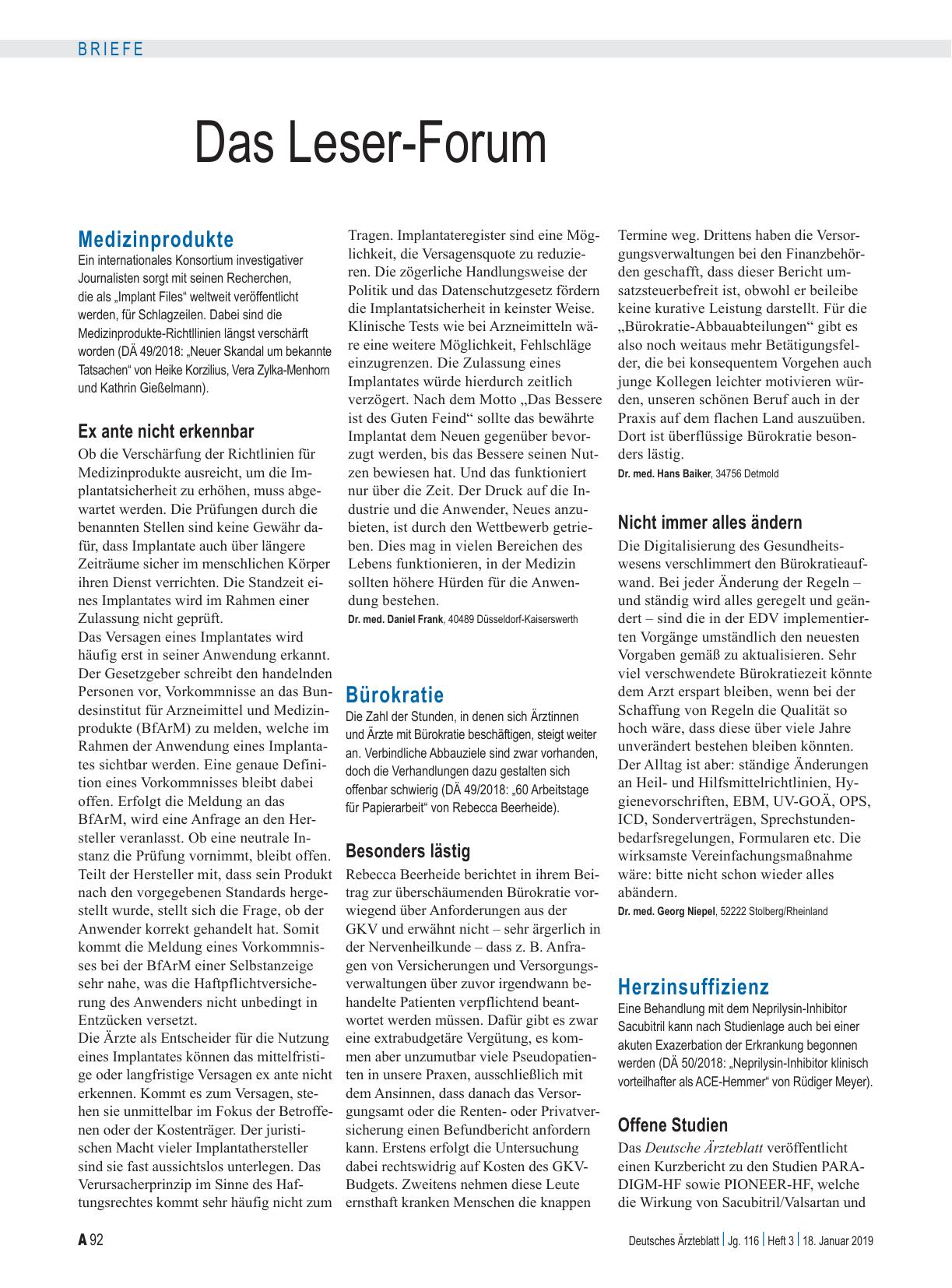 Vorschauseite 1: Medizinprodukte: Ex ante nicht erkennbar