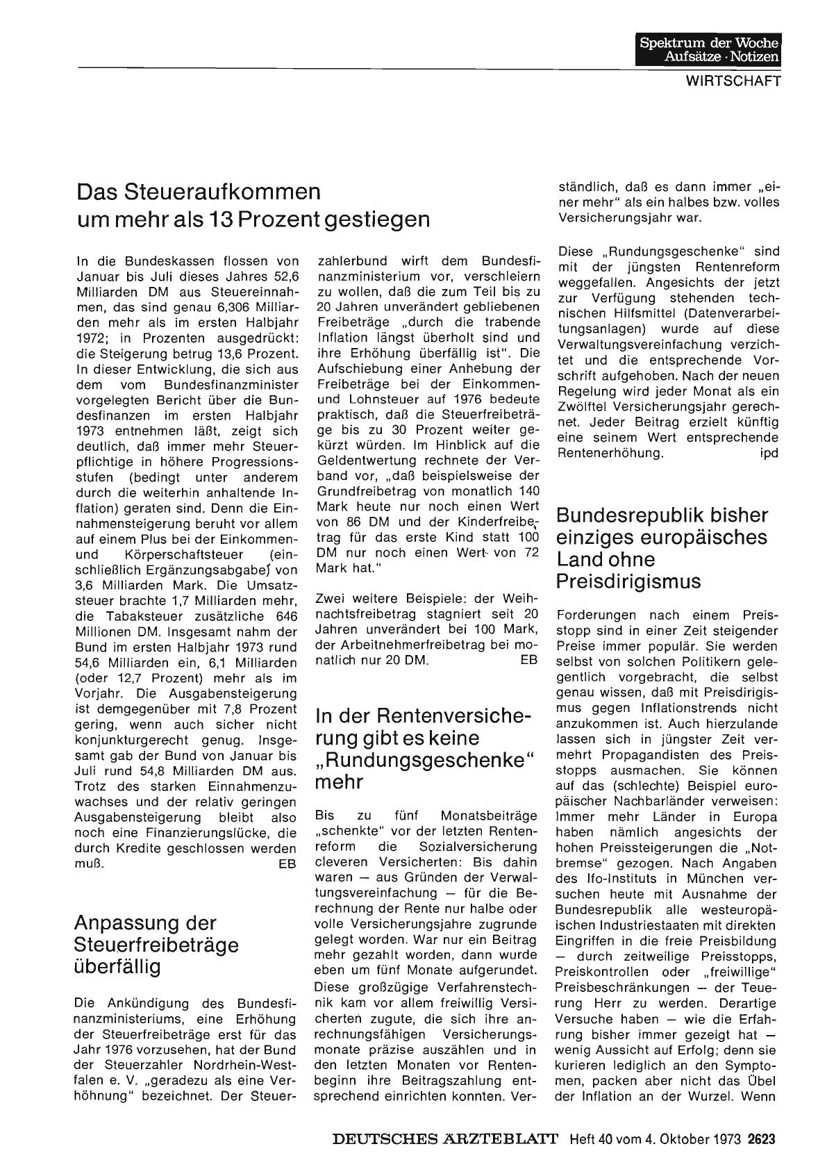 Vorschauseite 1: Anpassung der Steuerfreibeträge überfällig
