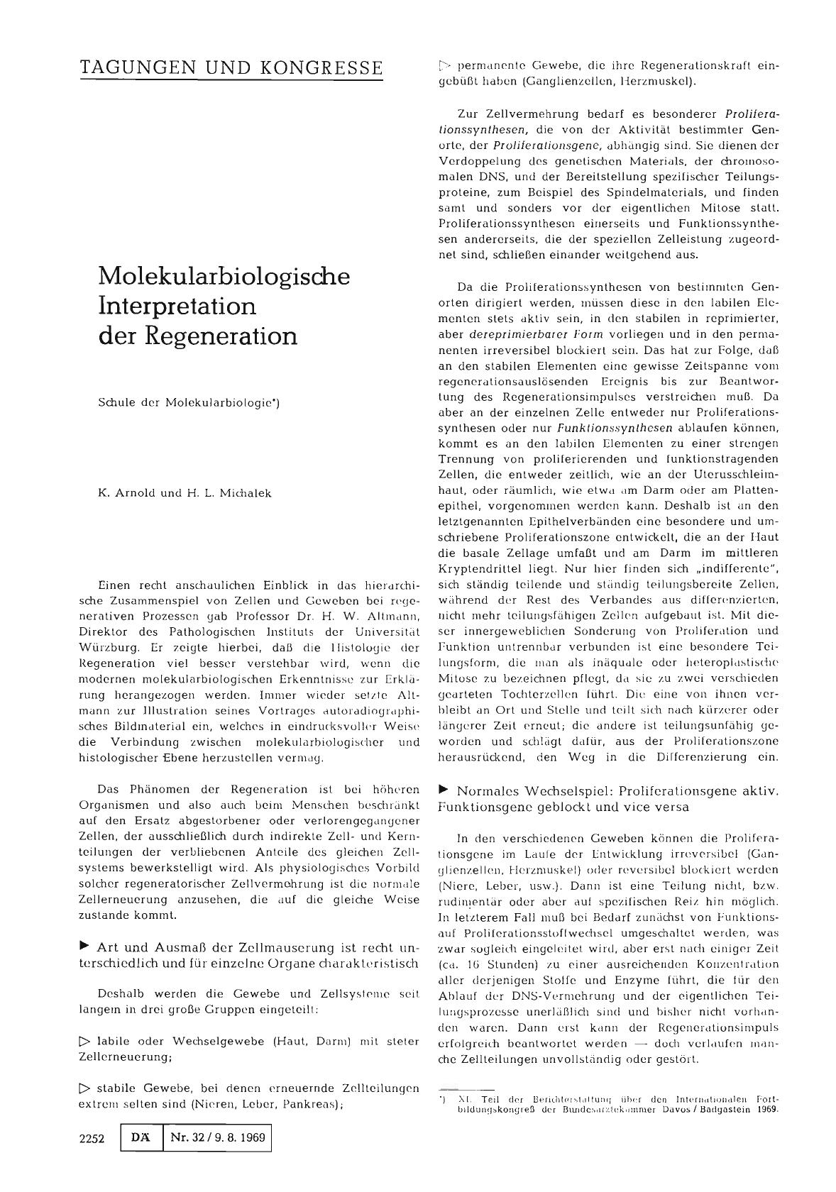 Vorschauseite 1: Molekularbiologische Interpretation der Regeneration