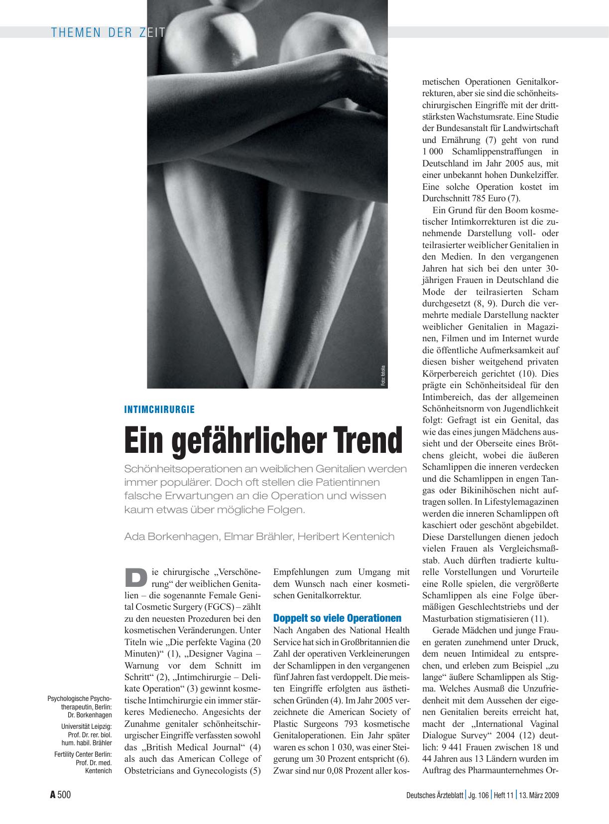 Vorschauseite 1: Intimchirurgie: Ein gefährlicher Trend